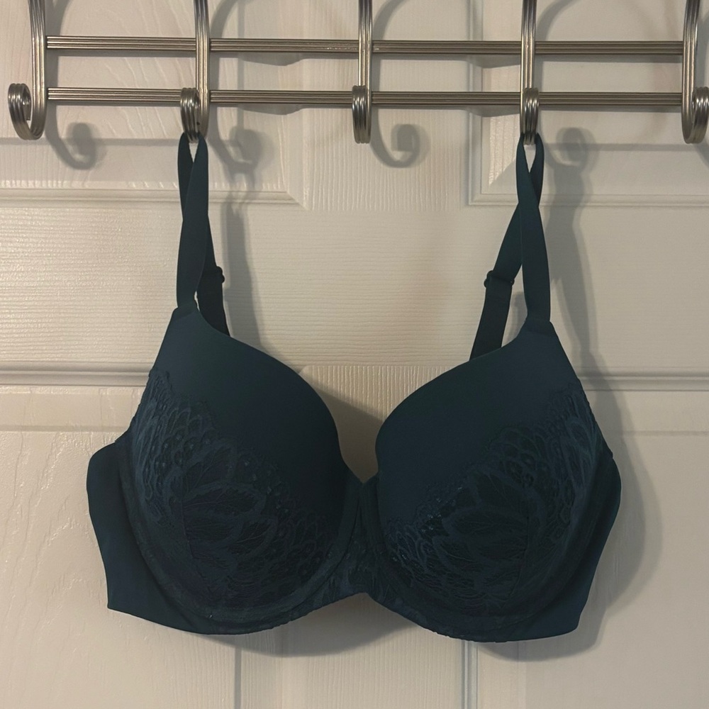 Dark Teal Lace-Accent AUDEN Women's Underwire Bra - The Icon